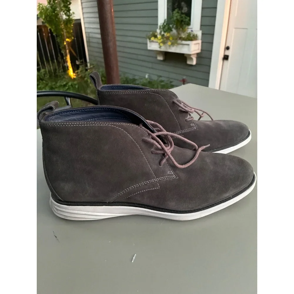 Cole Haan GrandEvolution Mens Grey Suede Chukka Boots Size 10M